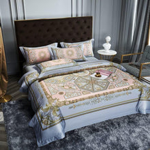 Charger l&#39;image dans la galerie, Audrey Art Deco Printed Silky Egyptian Cotton Duvet Cover Set
