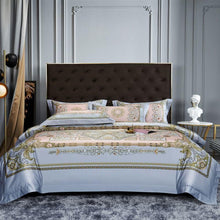 Charger l&#39;image dans la galerie, Audrey Art Deco Printed Silky Egyptian Cotton Duvet Cover Set
