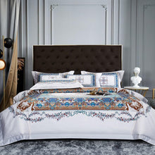 Charger l&#39;image dans la galerie, Ava Layered 3D Printed Border Egyptian Cotton Duvet Cover Set
