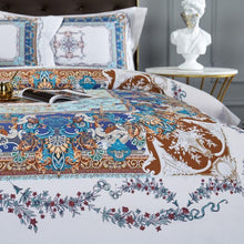 Charger l&#39;image dans la galerie, Ava Layered 3D Printed Border Egyptian Cotton Duvet Cover Set
