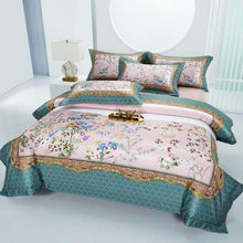 Charger l&#39;image dans la galerie, Anne Hybrid Floral And Diamond Printed Silky Egyptian Cotton Duvet Cover Set
