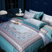 Charger l&#39;image dans la galerie, Aurelie Ocean Inspired Printed Silky Egyptian Cotton Duvet Cover Set
