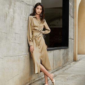 Luca Satin Midi Dress - Abundance Boutique