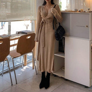 Soline Cable Knit Maxi Dress - Abundance Boutique