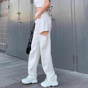 Dakota Loose High-waisted Denim Pants - Abundance Boutique