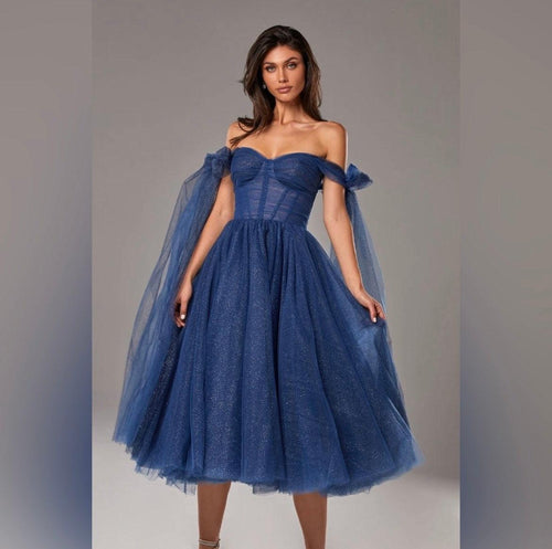 Sparkly Off Shoulder Tulle Dress - Abundance Boutique