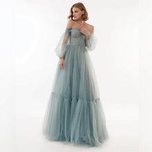 Load image into Gallery viewer, Combination Evening Dress with Sheer Sleeves - Abundance Boutique
