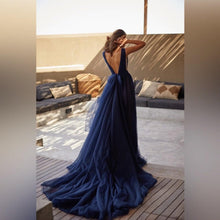 Load image into Gallery viewer, Navy Evening Gown - Abundance Boutique
