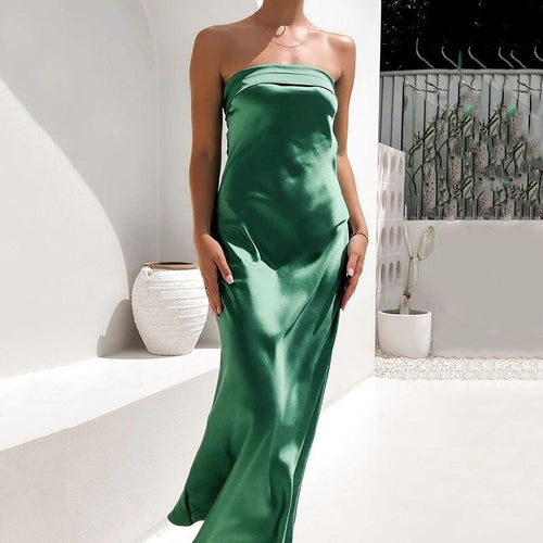 Lula Satin Maxi Dress - Abundance Boutique