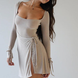 Zella Drawstring Mini Dress - Abundance Boutique