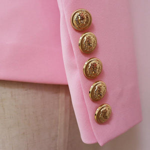 DOUBLE-BREASTED BLAZER IN PINK - Abundance Boutique