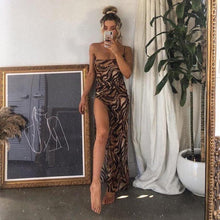 Load image into Gallery viewer, Tiger Print One Shoulder Maxi Dress - Abundance Boutique
