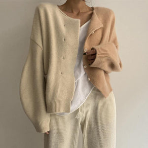 Knitted Patchwork Elegant Cardigan - Abundance Boutique