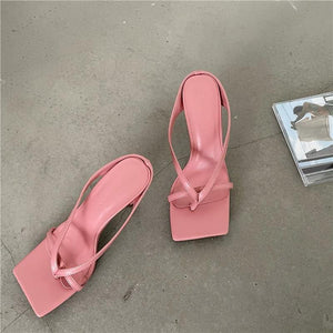 Square Toe High Heel Sandals - Abundance Boutique