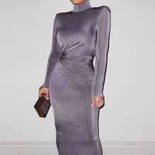 Load image into Gallery viewer, Savana Padded Shoulder Midi Dress - Abundance Boutique

