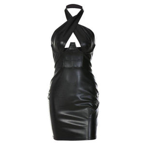 Miyu Faux Leather Dress - Abundance Boutique